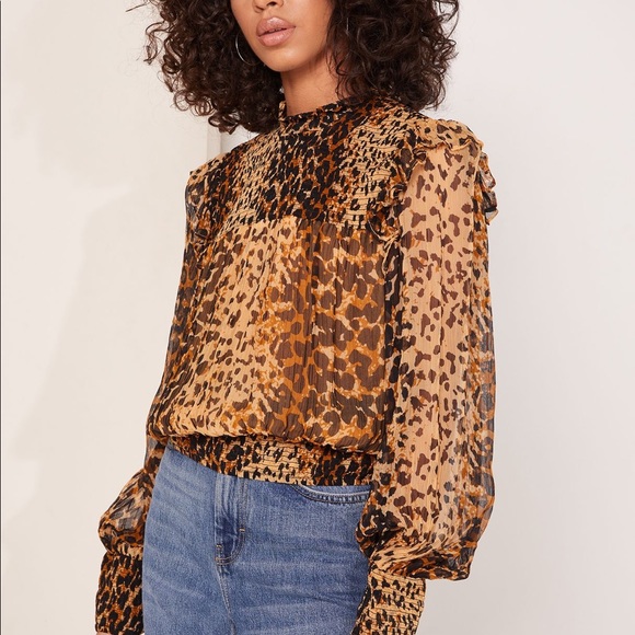 “Last One” Free People Roma Animal Print Top - Picture 2 of 4